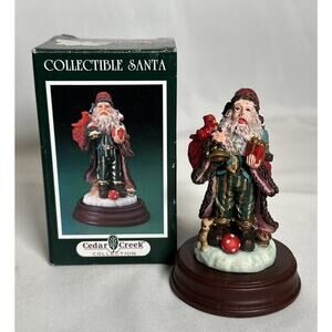 Cedar Creek Collection Collectible 4" Santa Figurine Kirkland’s Original Box